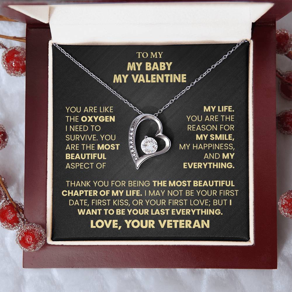 To My Baby, My Valentine Necklace from Veteran.