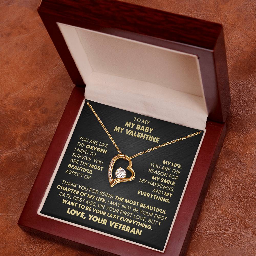 To My Baby, My Valentine Necklace from Veteran.