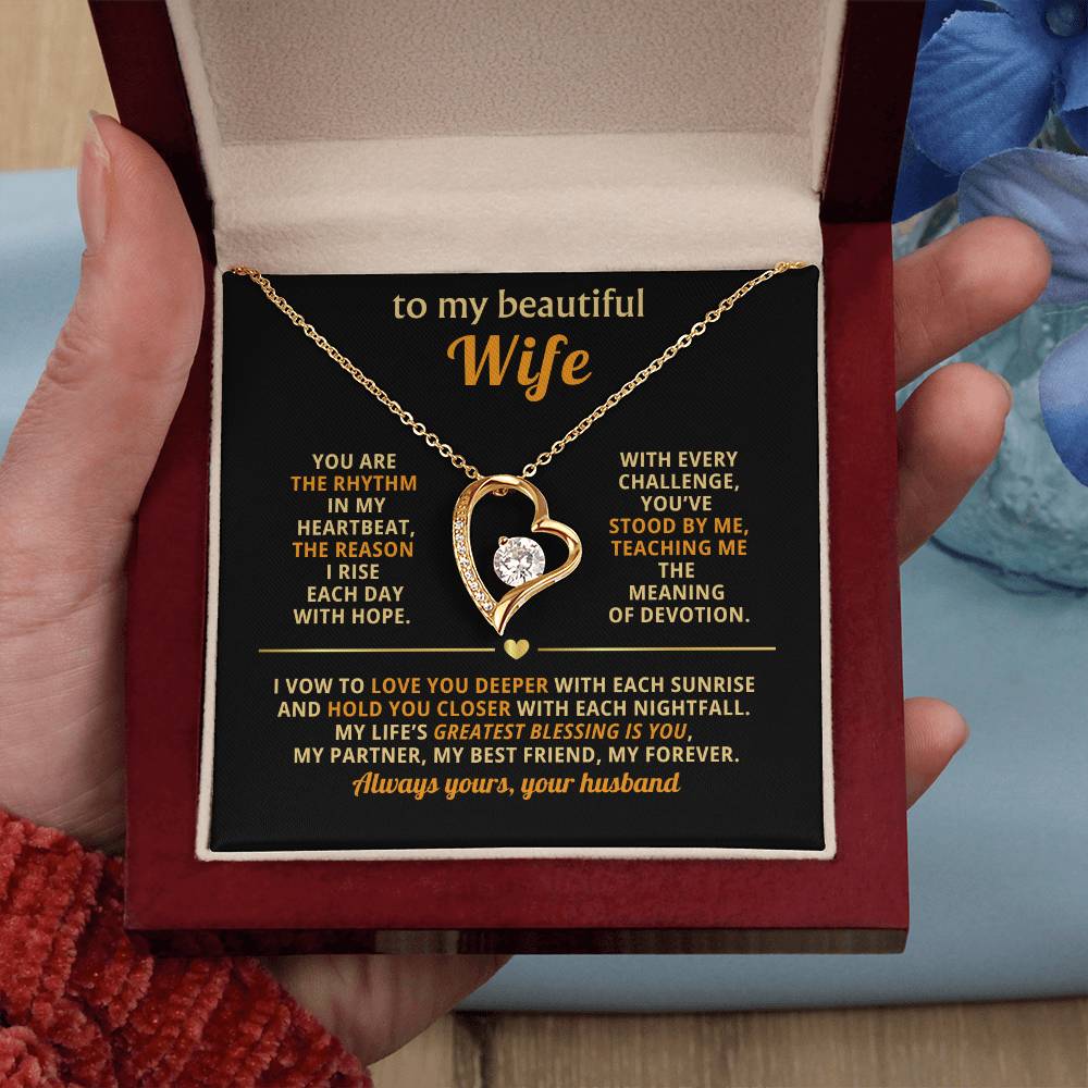 TO MY BEAUTIFUL WIFE NECKLACE.