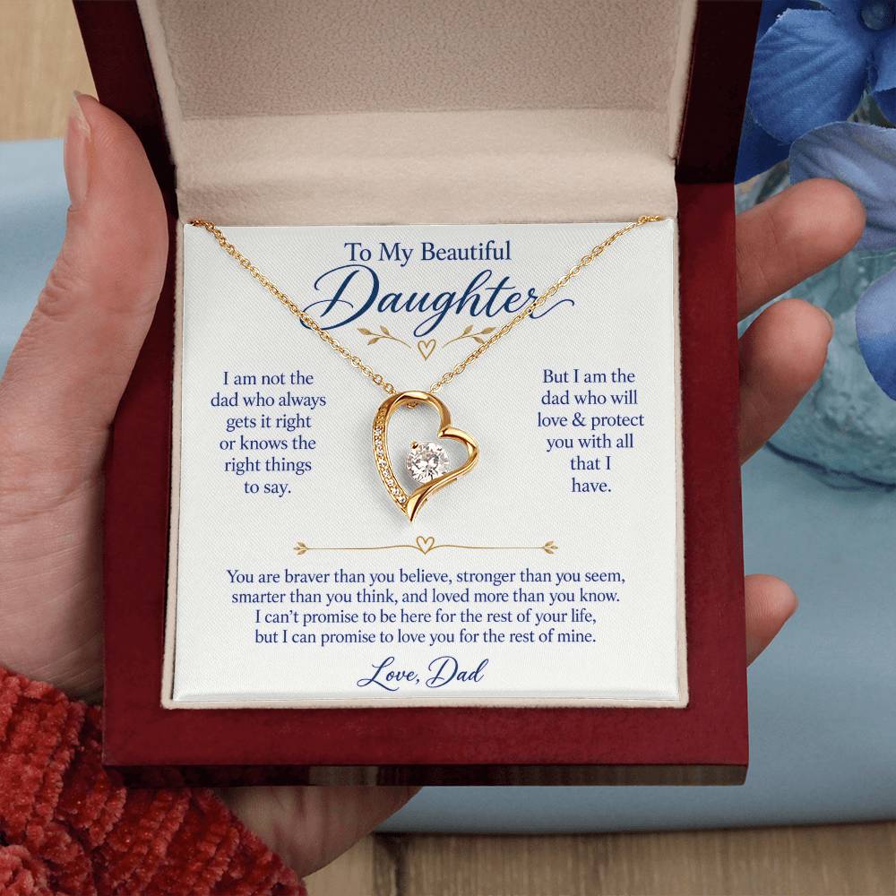 To My Beautiful Daughter Forever Love Necklace.