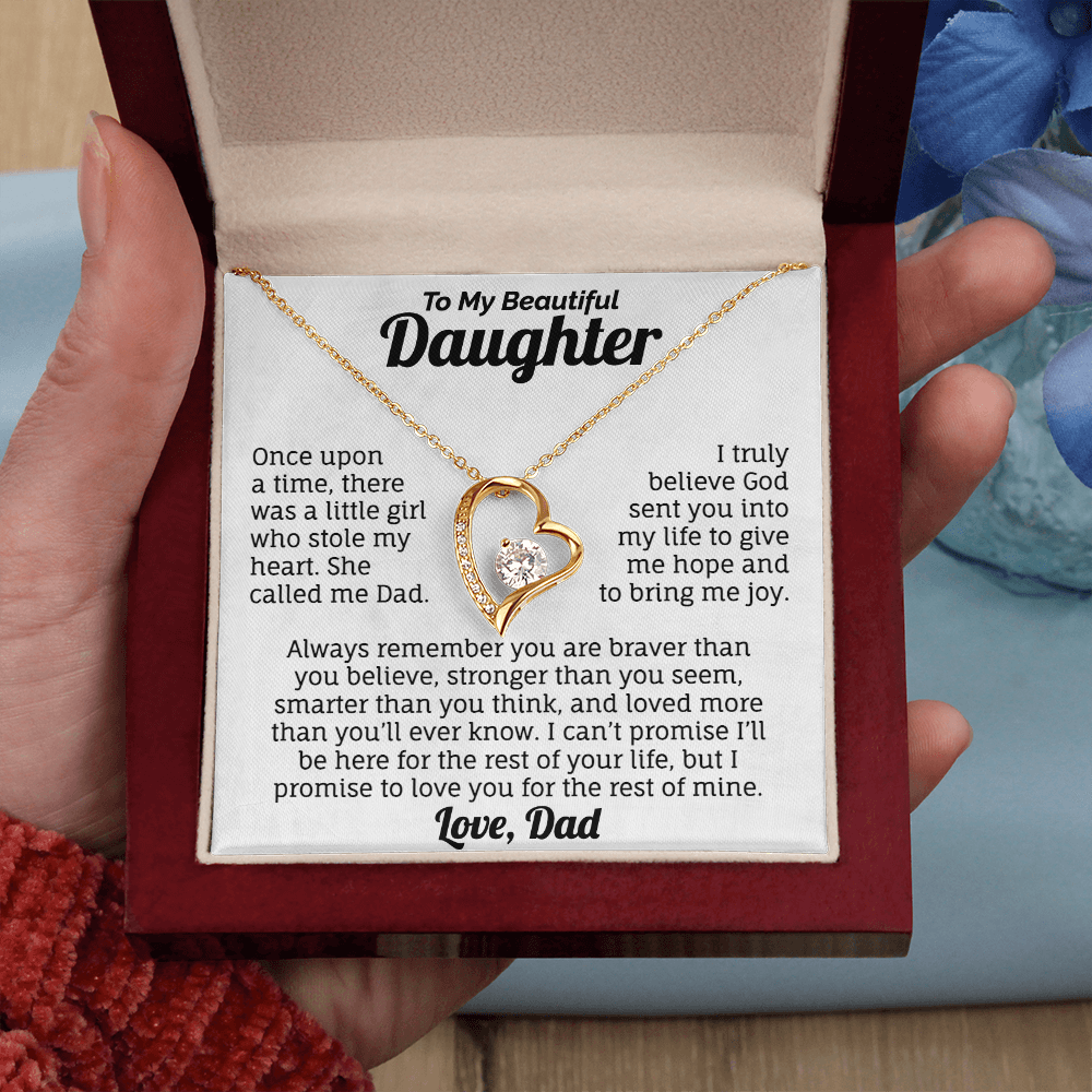 To My Beautiful Daughter Personalized Necklace.