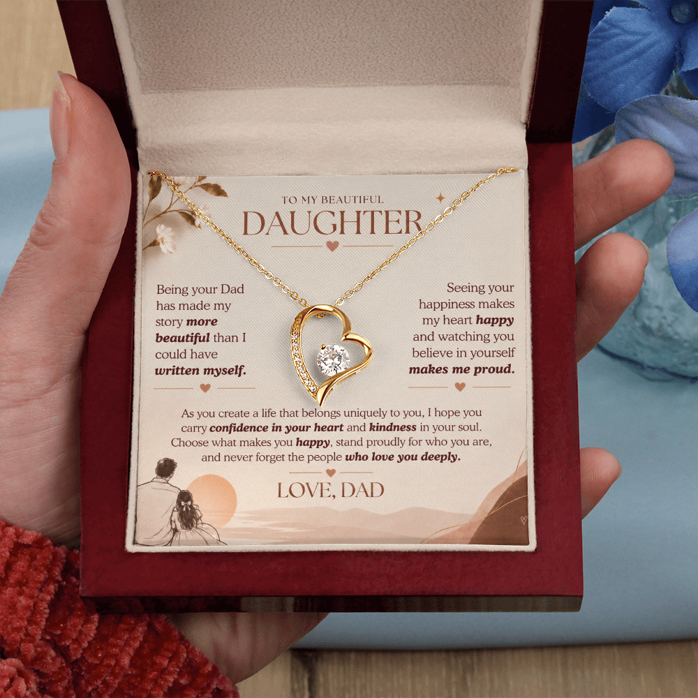 To My Beautiful Daughter Necklace Set From Dad.