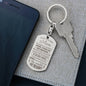 To My Amazing Mom - Engraved Dog Tag Keychain.