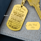 To My Amazing Mom - Engraved Dog Tag Keychain.