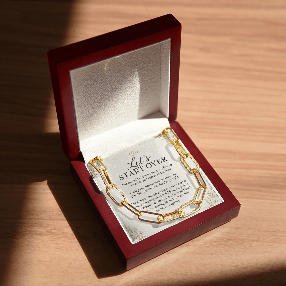 "Let's Start Over" Paperclip Chain Necklace - The Ultimate Apology & Reconciliation Gift for Her.
