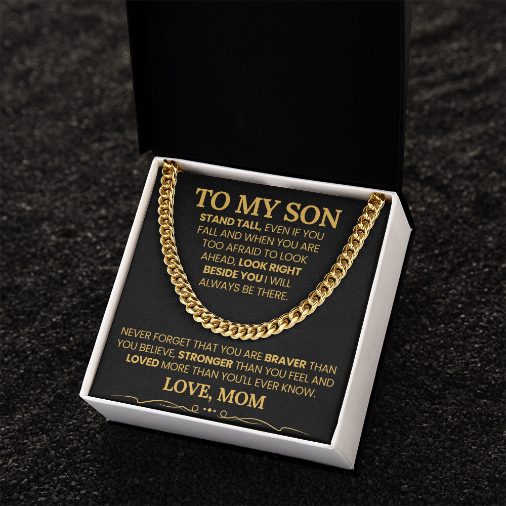 TO MY SON CUBAN LINK CHAIN FROM MOM.