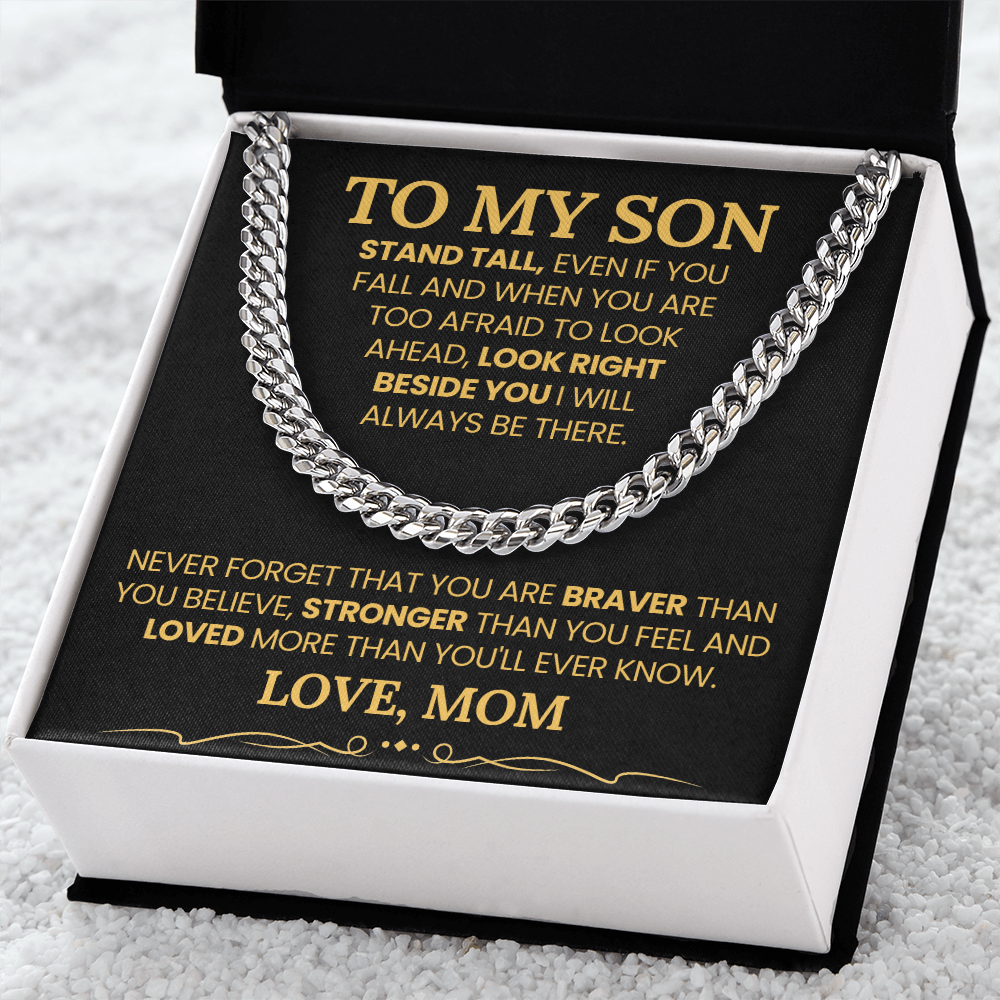 TO MY SON CUBAN LINK CHAIN FROM MOM.