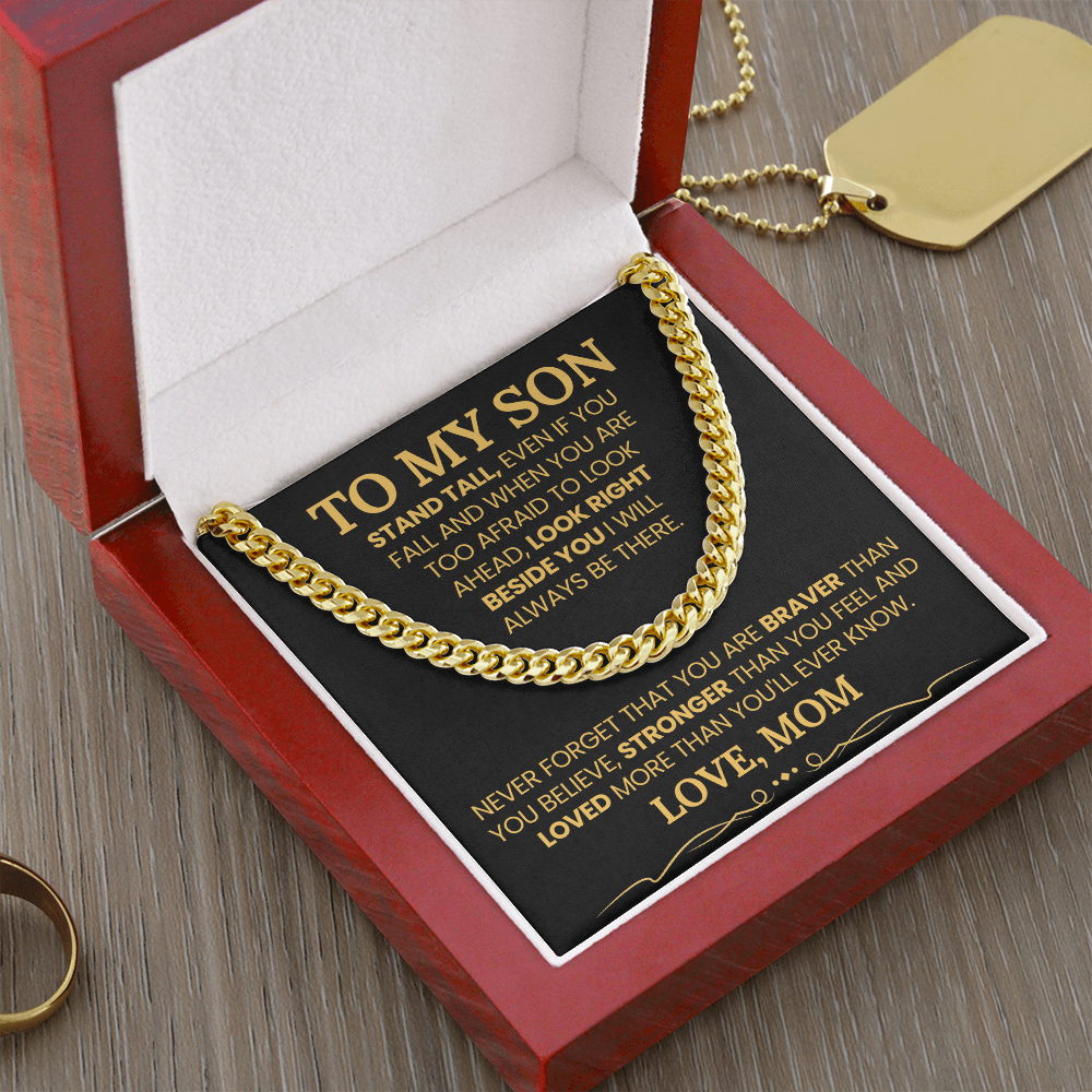 TO MY SON CUBAN LINK CHAIN FROM MOM.