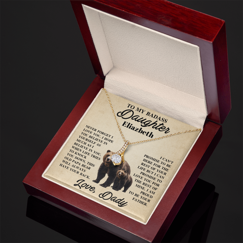 To My Badass Daughter Personalized Name Necklace.