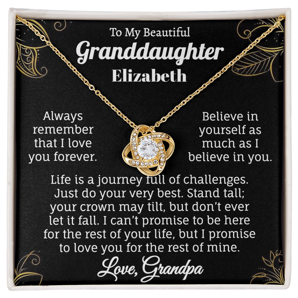 To My Beautiful Granddaughter Personalized Name Necklace.