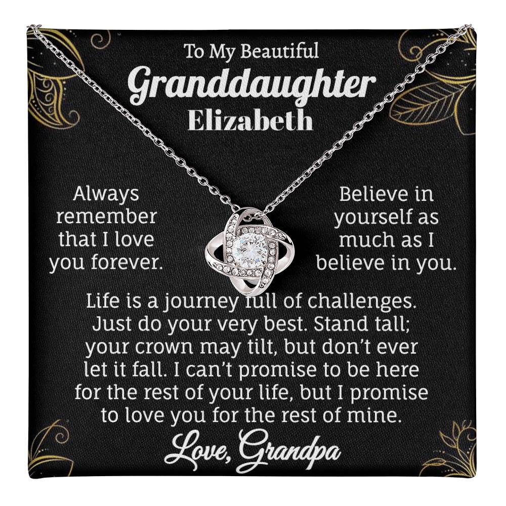 To My Beautiful Granddaughter Personalized Name Necklace.