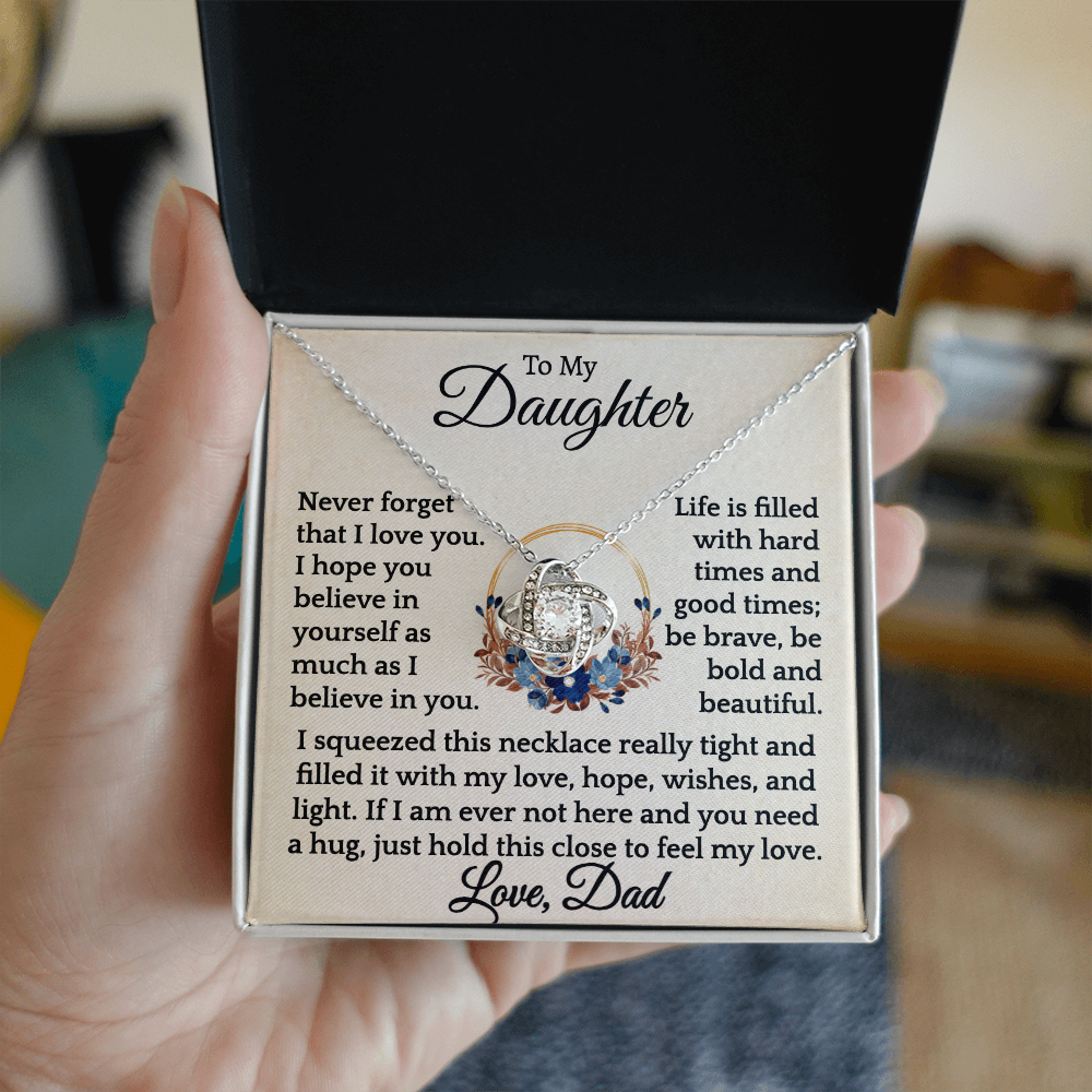 Be bold and beautiful- Love Knot Necklace, Daughter Gift.