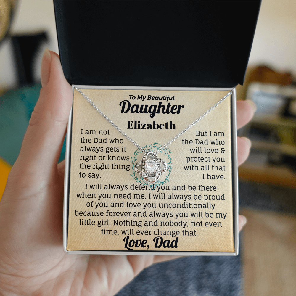 To My Beautiful Daughter Personalised Name Necklace.