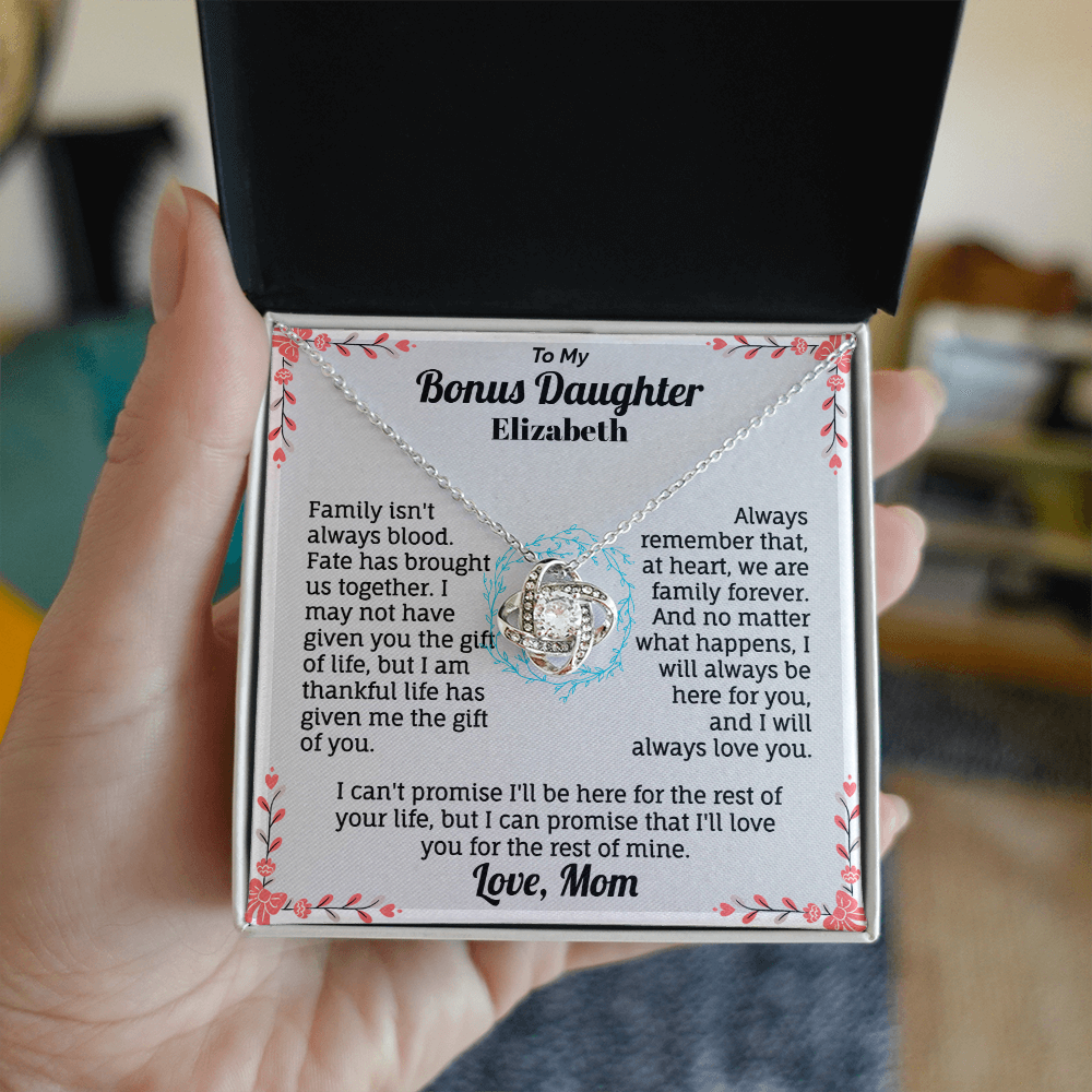 To my Bonus Daughter Personalized Name Necklace.