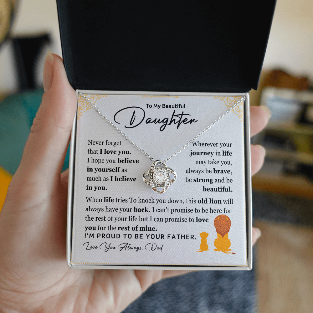 To My Beautiful Daughter, I Am Proud To Be Your Father Necklace.