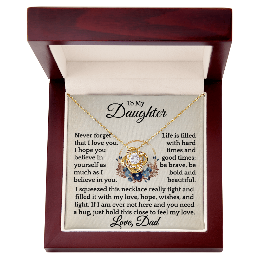 Be bold and beautiful- Love Knot Necklace, Daughter Gift.