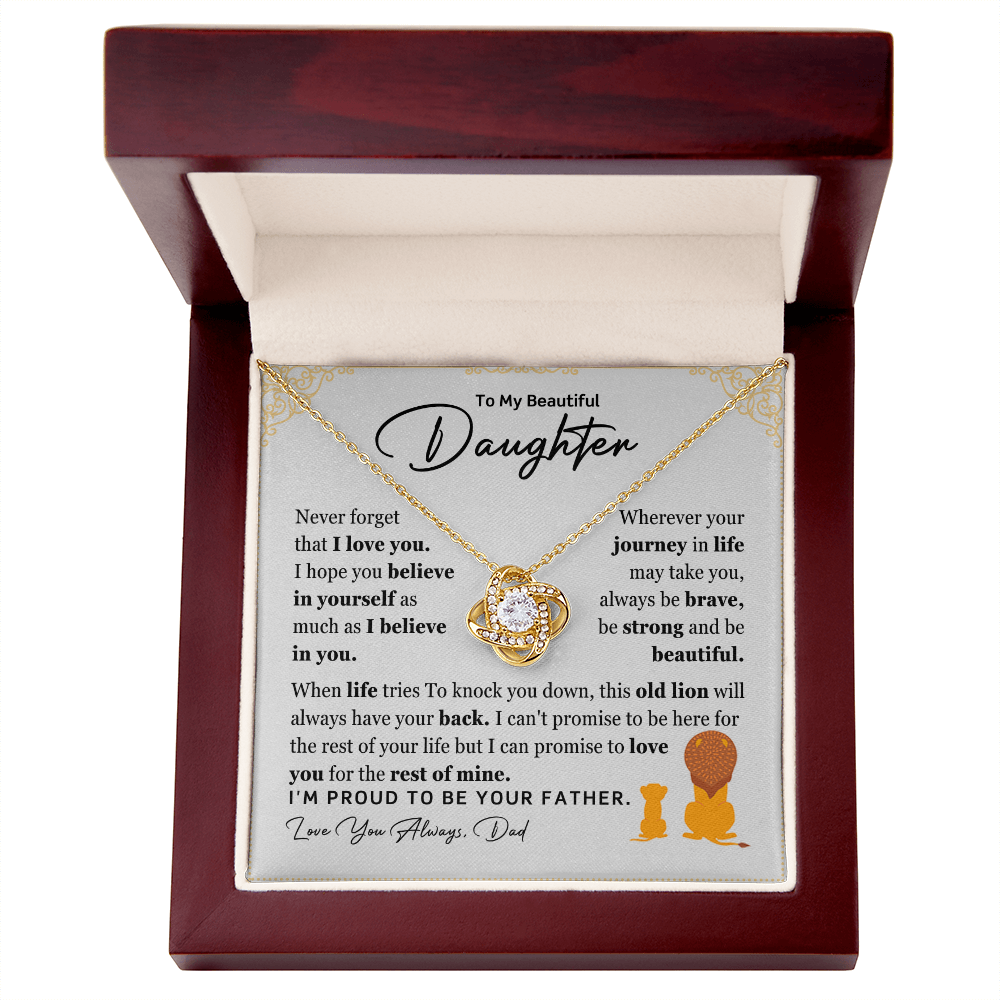To My Beautiful Daughter, I Am Proud To Be Your Father Necklace.