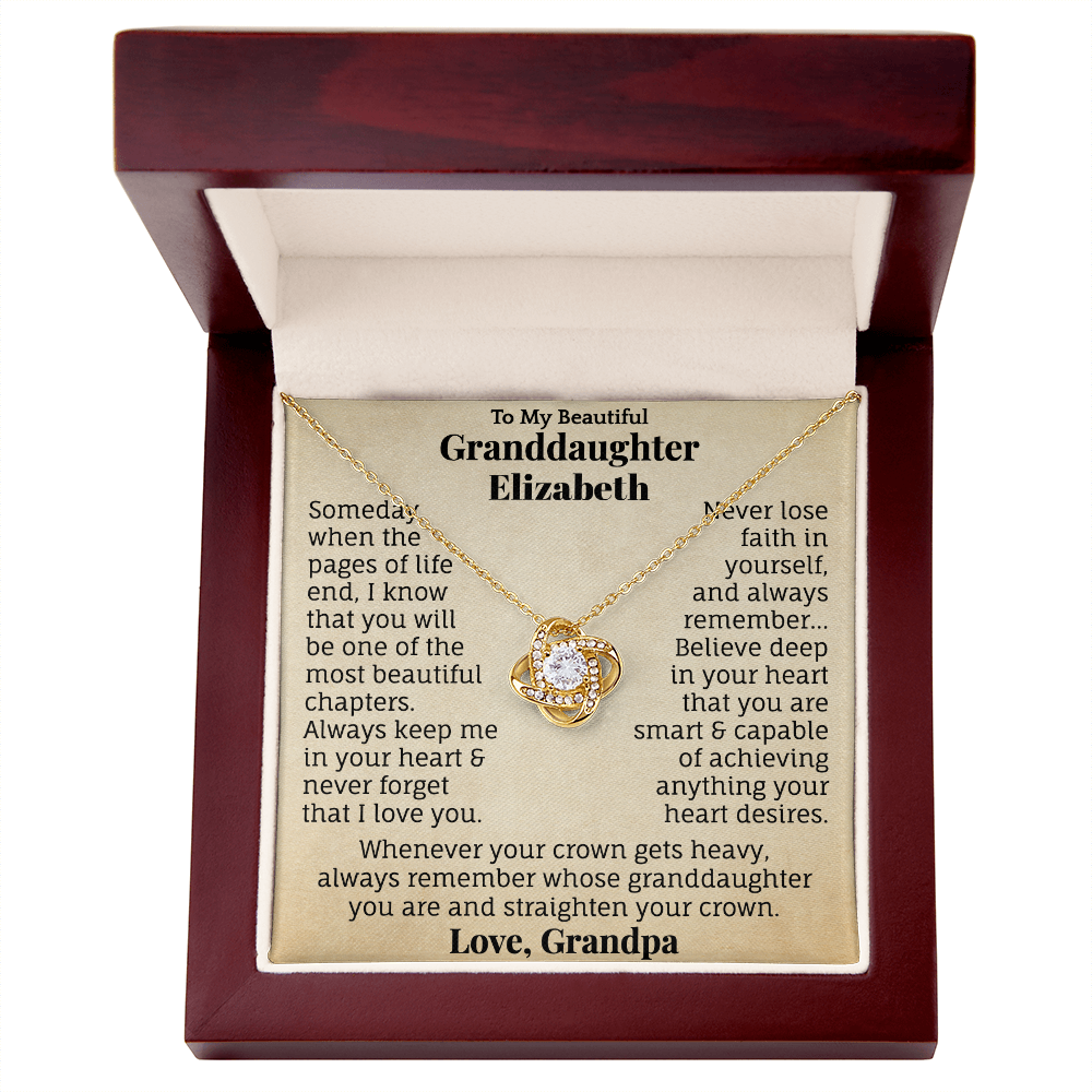 To My Beautiful Granddaughter Personalized Name Necklace.