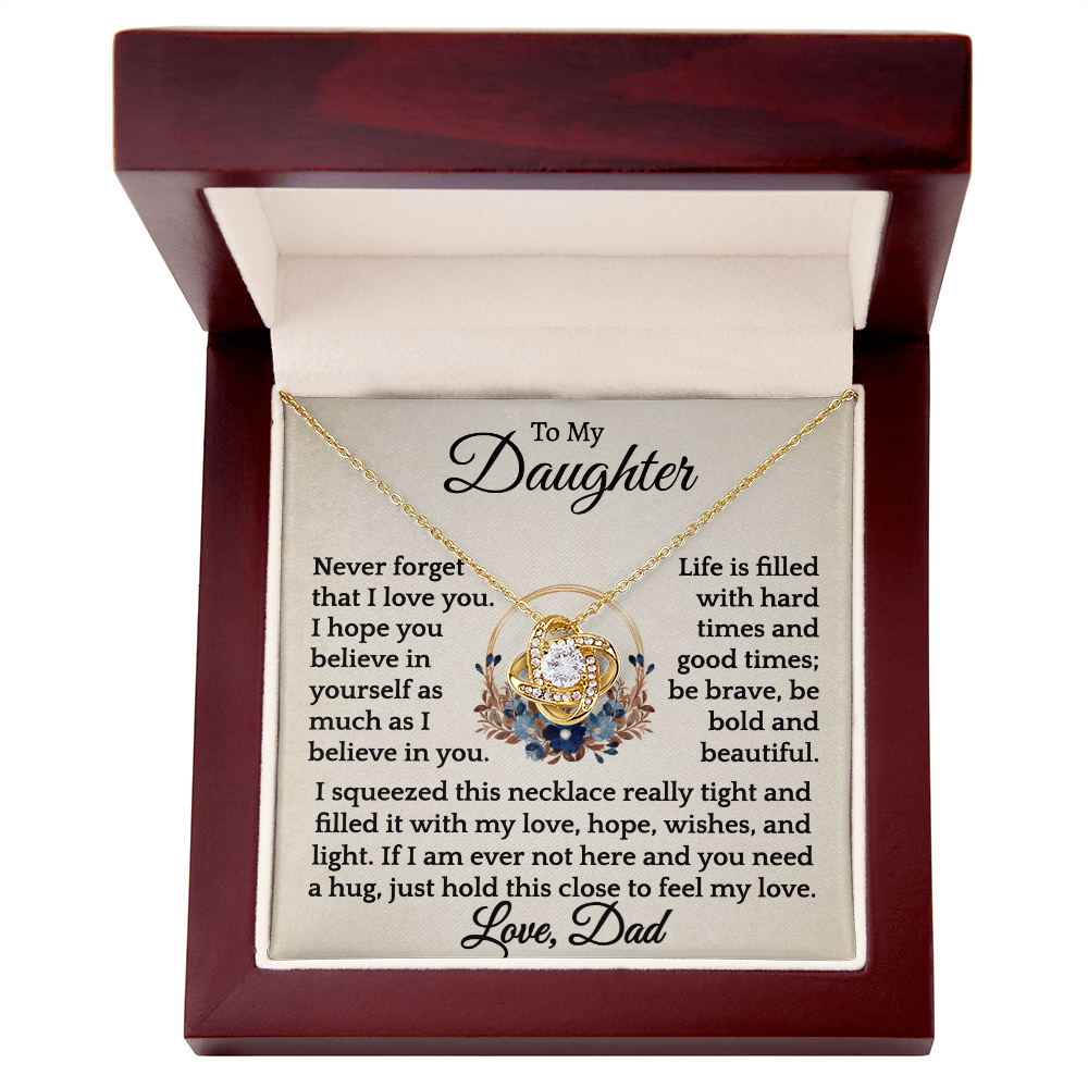 To My Daughter Be Bold and Beautiful | Personalized Name Necklace from Dad.