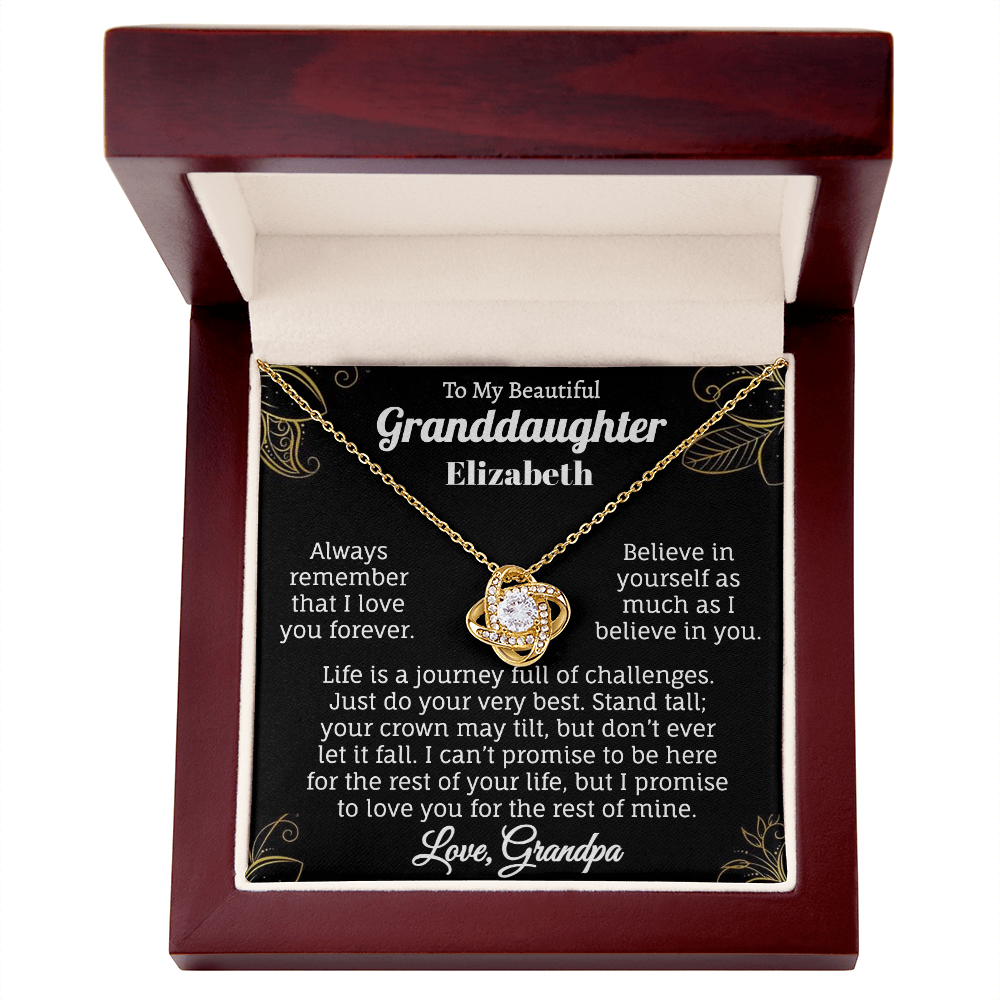 To My Beautiful Granddaughter Personalized Name Necklace.