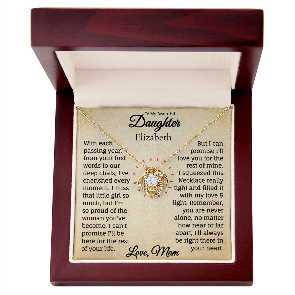To My Beautiful Daughter Personalized Name Necklace from Mom.