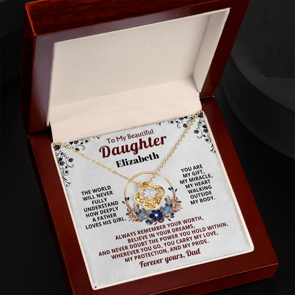 To My Beautiful Daughter Personalized Name Necklace from Dad.