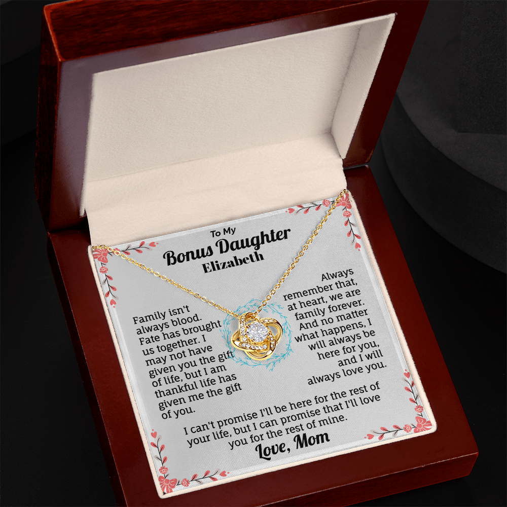 To my Bonus Daughter Personalized Name Necklace.