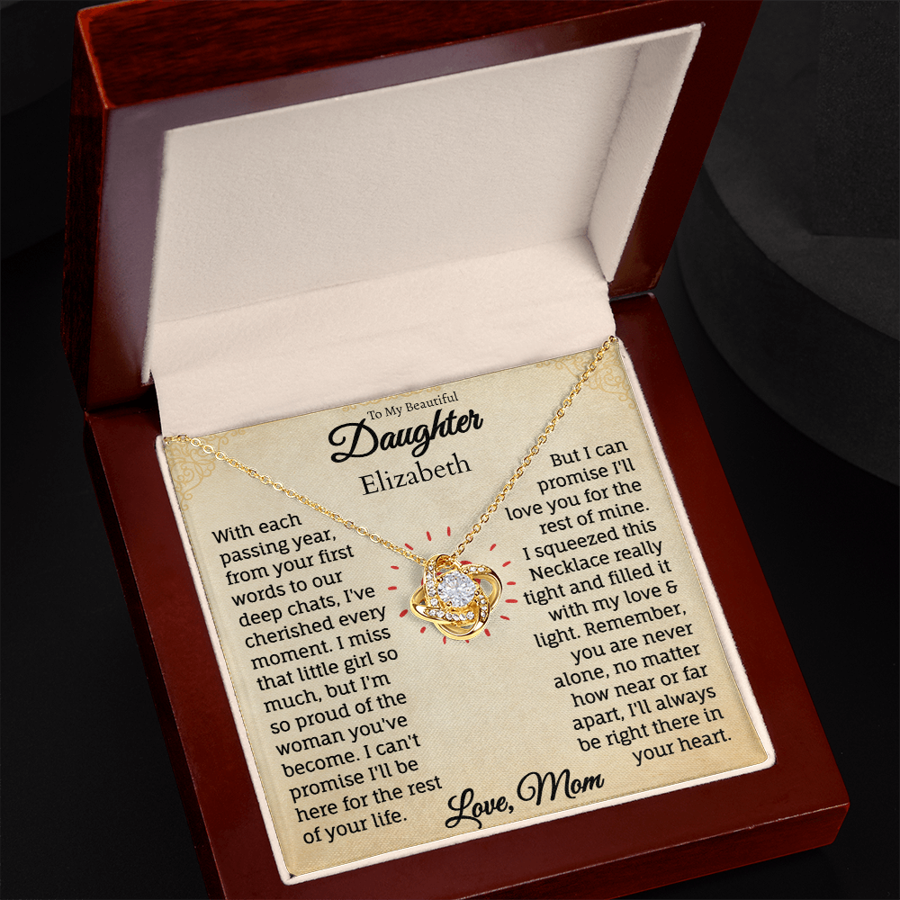 To My Beautiful Daughter Personalized Name Necklace from Mom.
