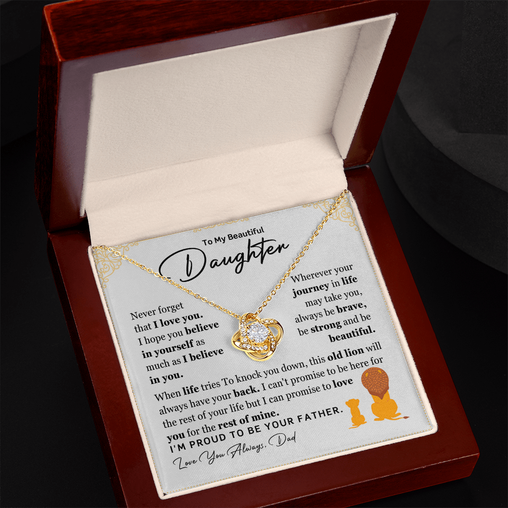 To My Beautiful Daughter, I Am Proud To Be Your Father Necklace.