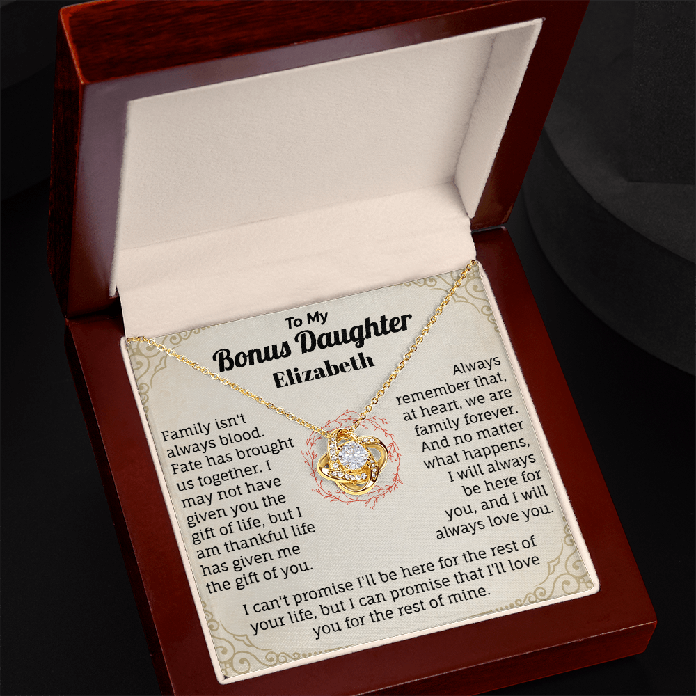 To My Bonus Daughter Personalized Name Necklace.