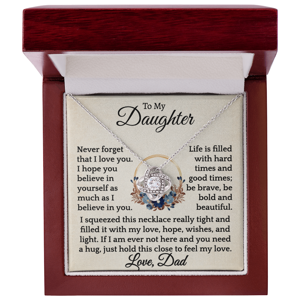 Be bold and beautiful- Love Knot Necklace, Daughter Gift.