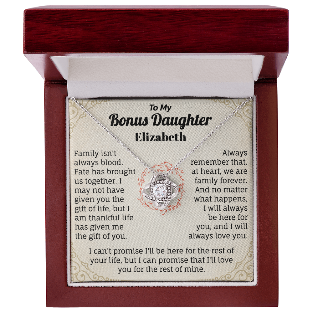 To My Bonus Daughter Personalized Name Necklace.