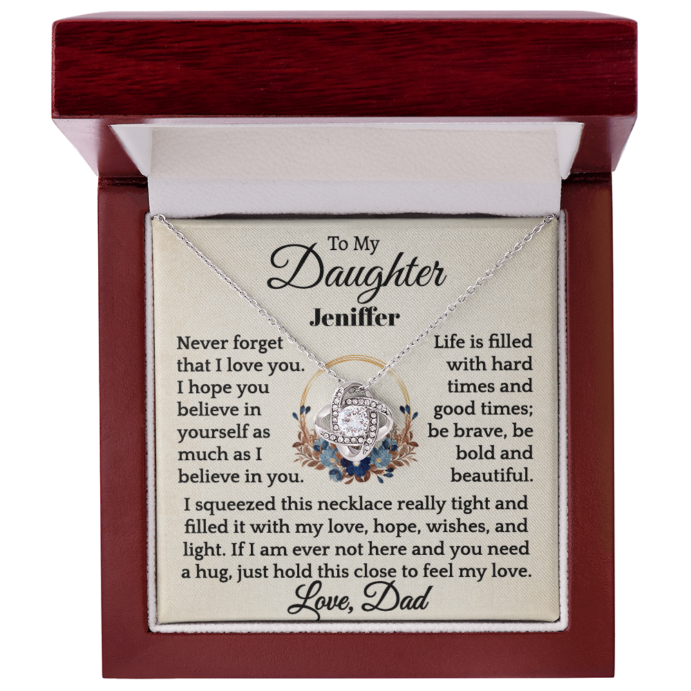 To My Daughter Be Bold and Beautiful | Personalized Name Necklace from Dad.