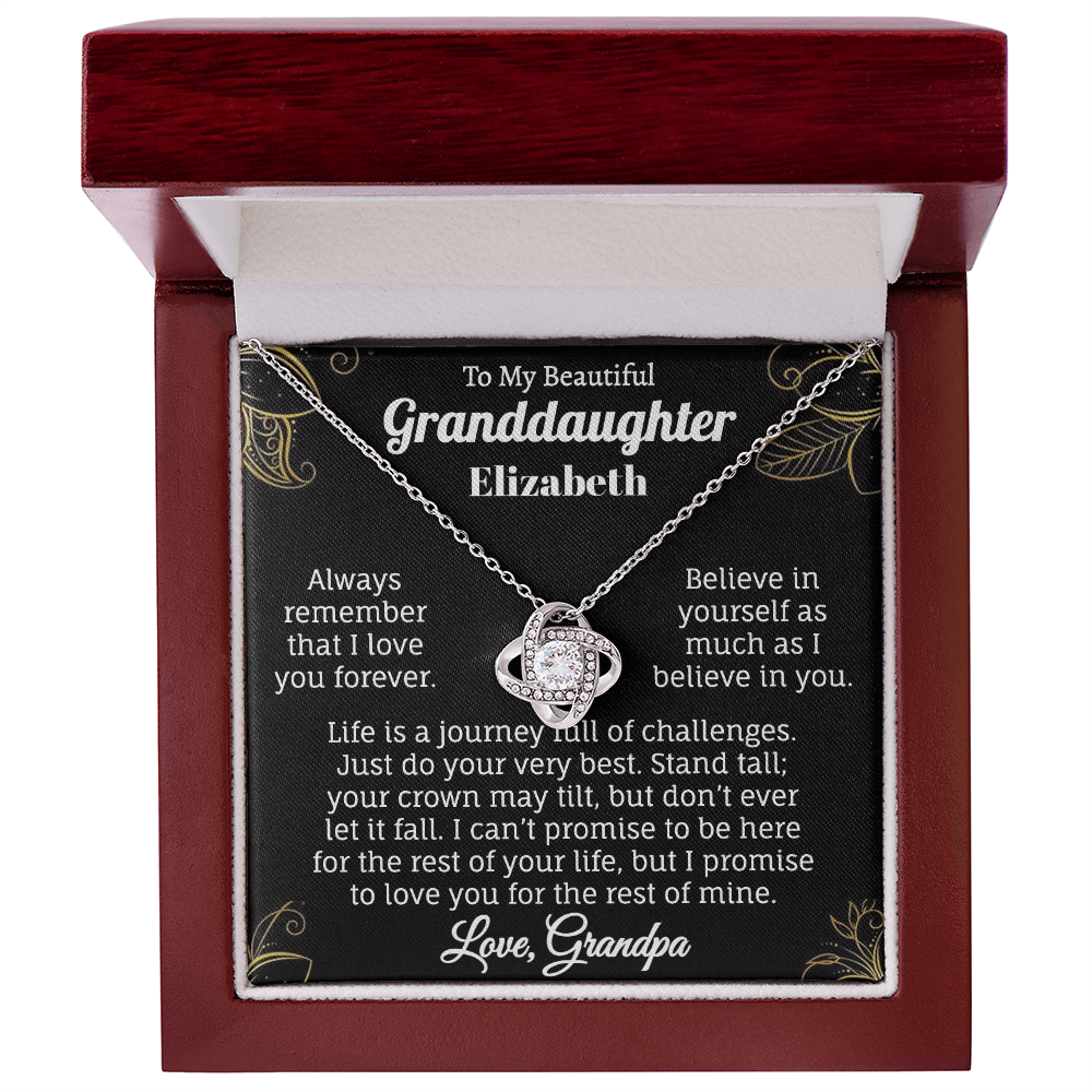 To My Beautiful Granddaughter Personalized Name Necklace.