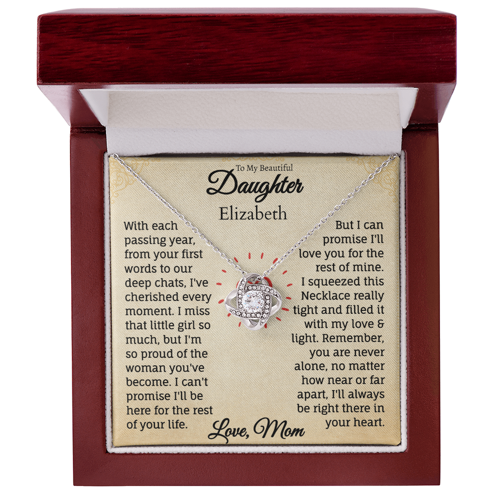 To My Beautiful Daughter Personalized Name Necklace from Mom.