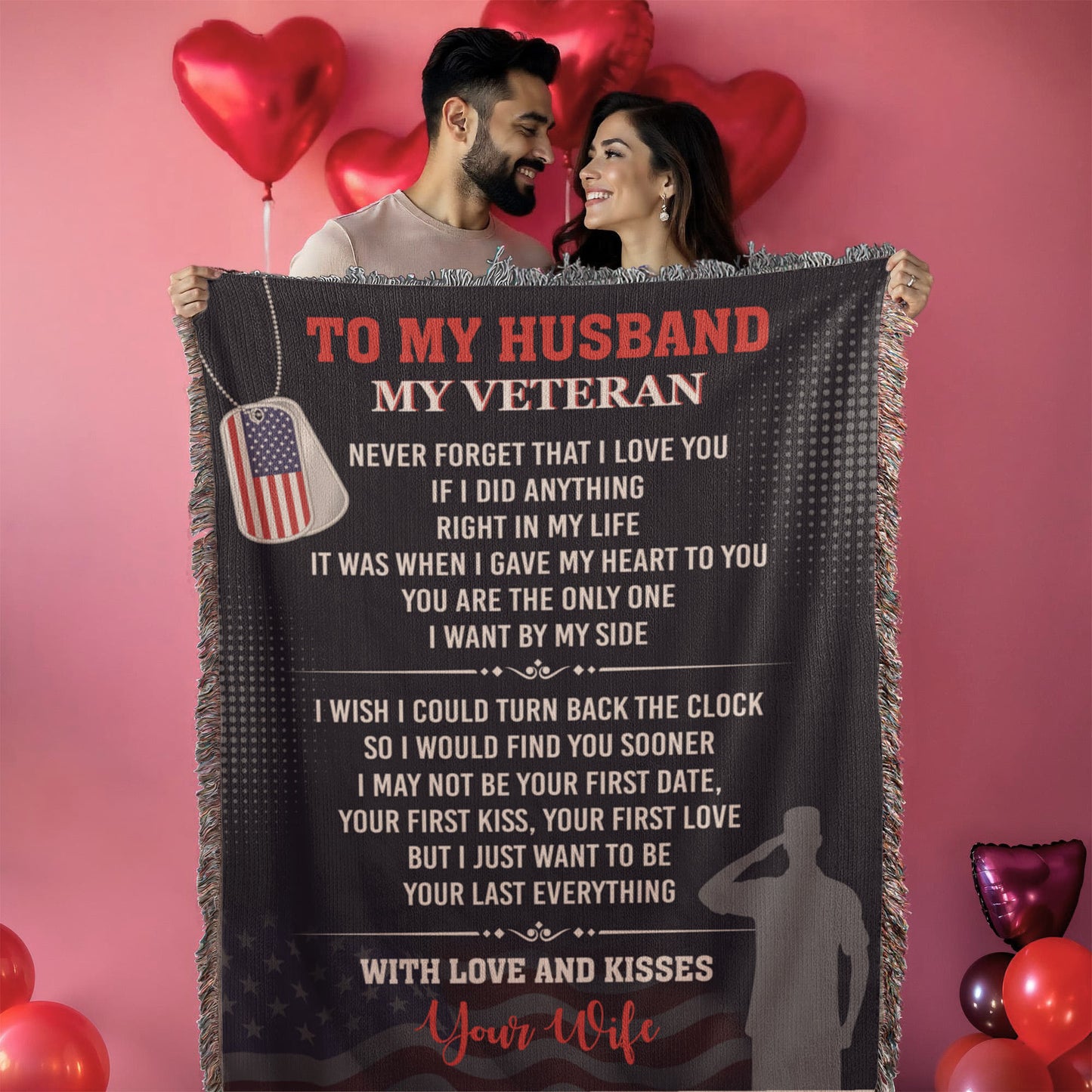 To My Veteran Heirloom Artwork Woven Blanket.
