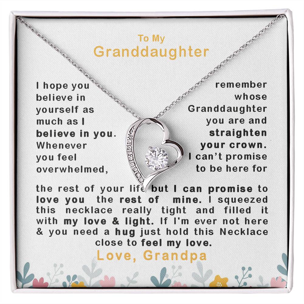 To My Granddaughter | Believe In Yourself | Forever Love Necklace.