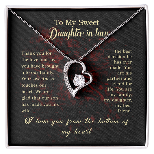 To My Sweet Daughter-in-law Necklace.