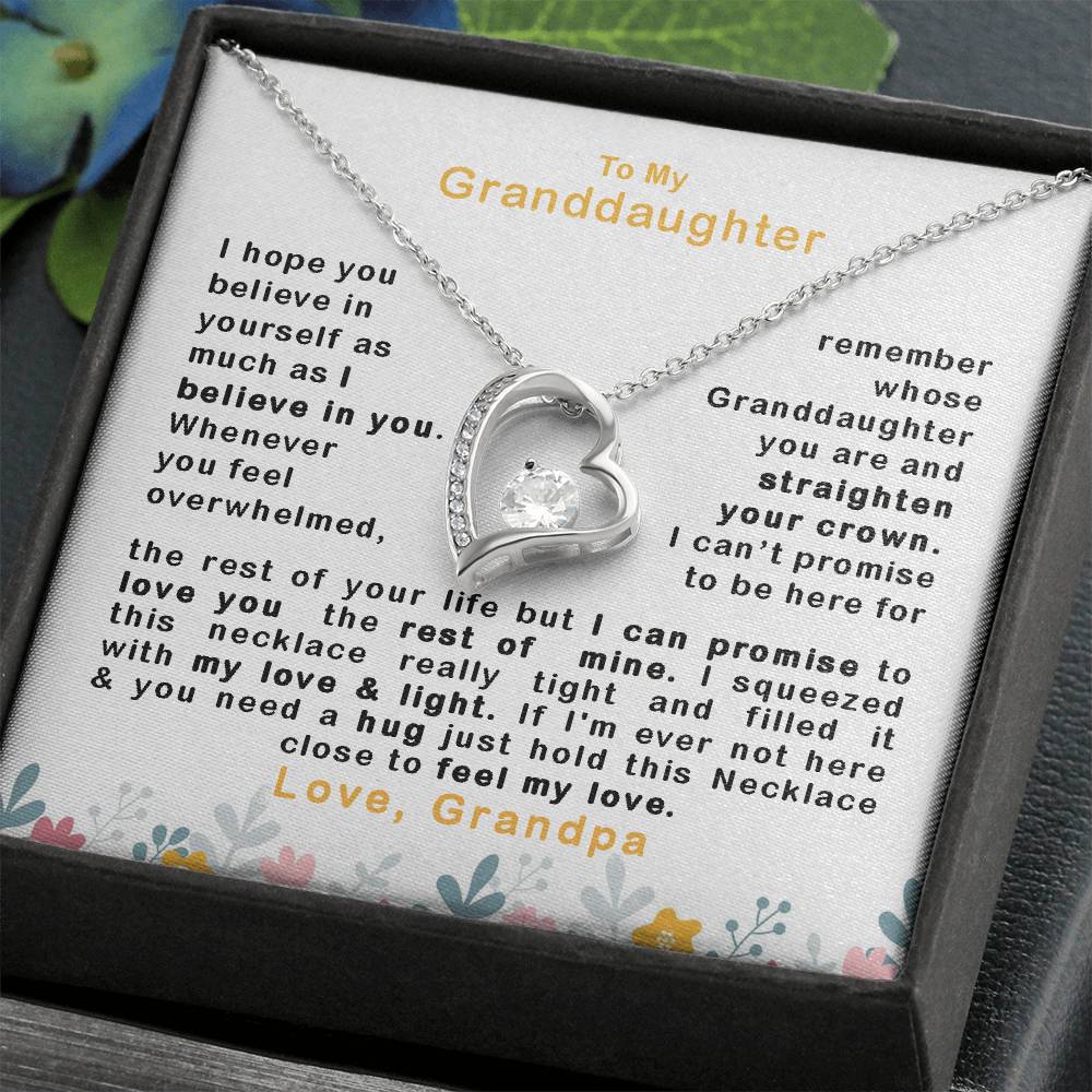 To My Granddaughter | Believe In Yourself | Forever Love Necklace.