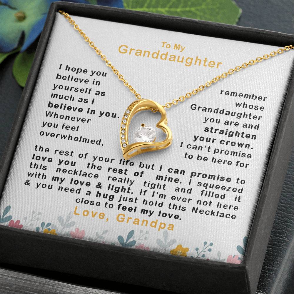 To My Granddaughter | Believe In Yourself | Forever Love Necklace.