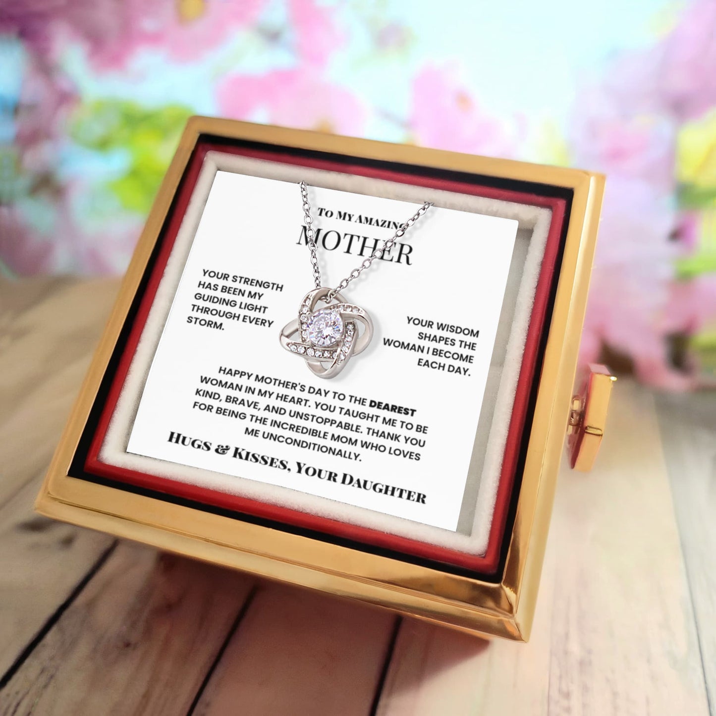 To My Amazing Mother | Mother's Day Love Knot Necklace.