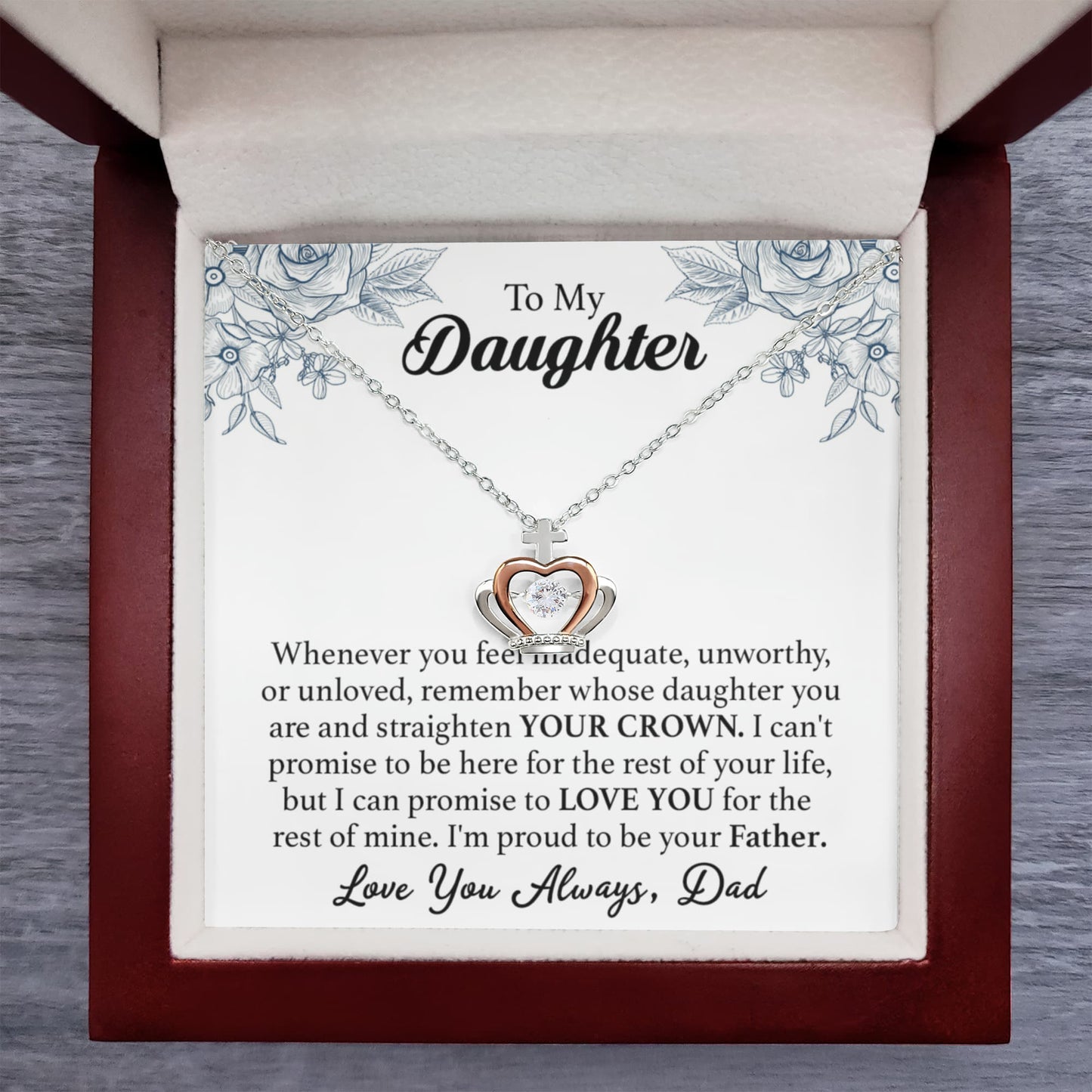 To My Daughter Crown Pendant Necklace.(Almost sold out)⭐⭐⭐⭐⭐