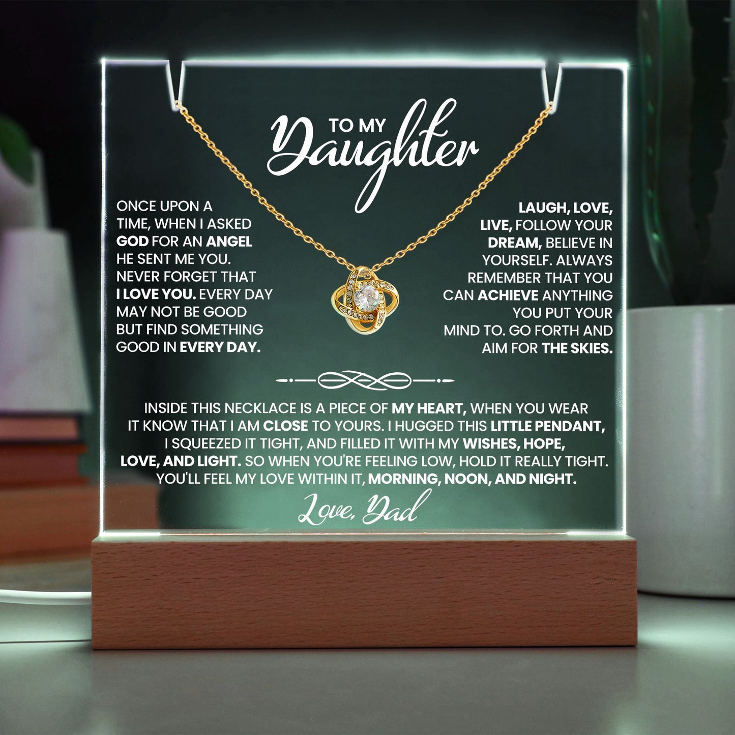 TO MY DAUGHTER KEEPSAKE NECKLACE SET FROM DAD.