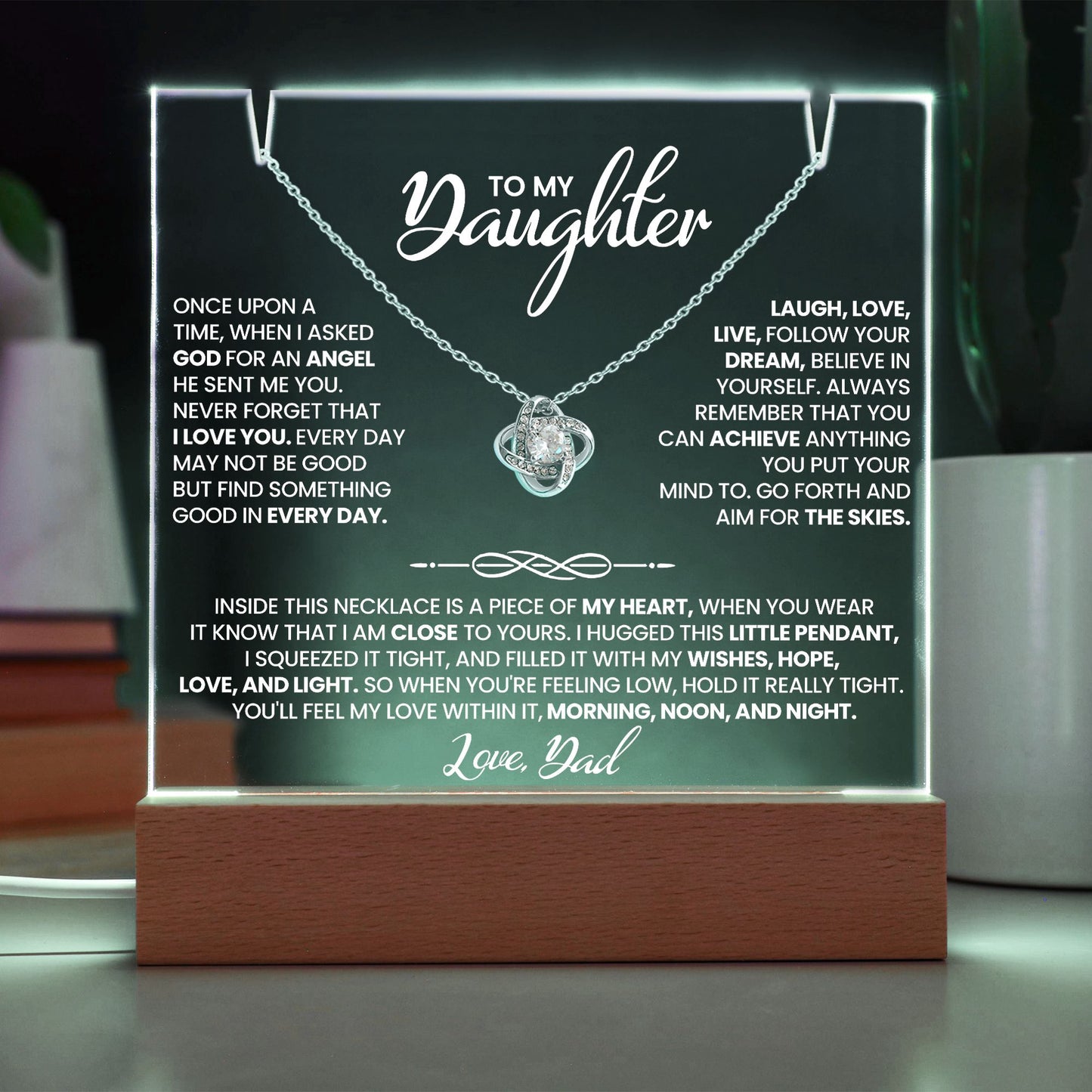 TO MY DAUGHTER KEEPSAKE NECKLACE SET FROM DAD.