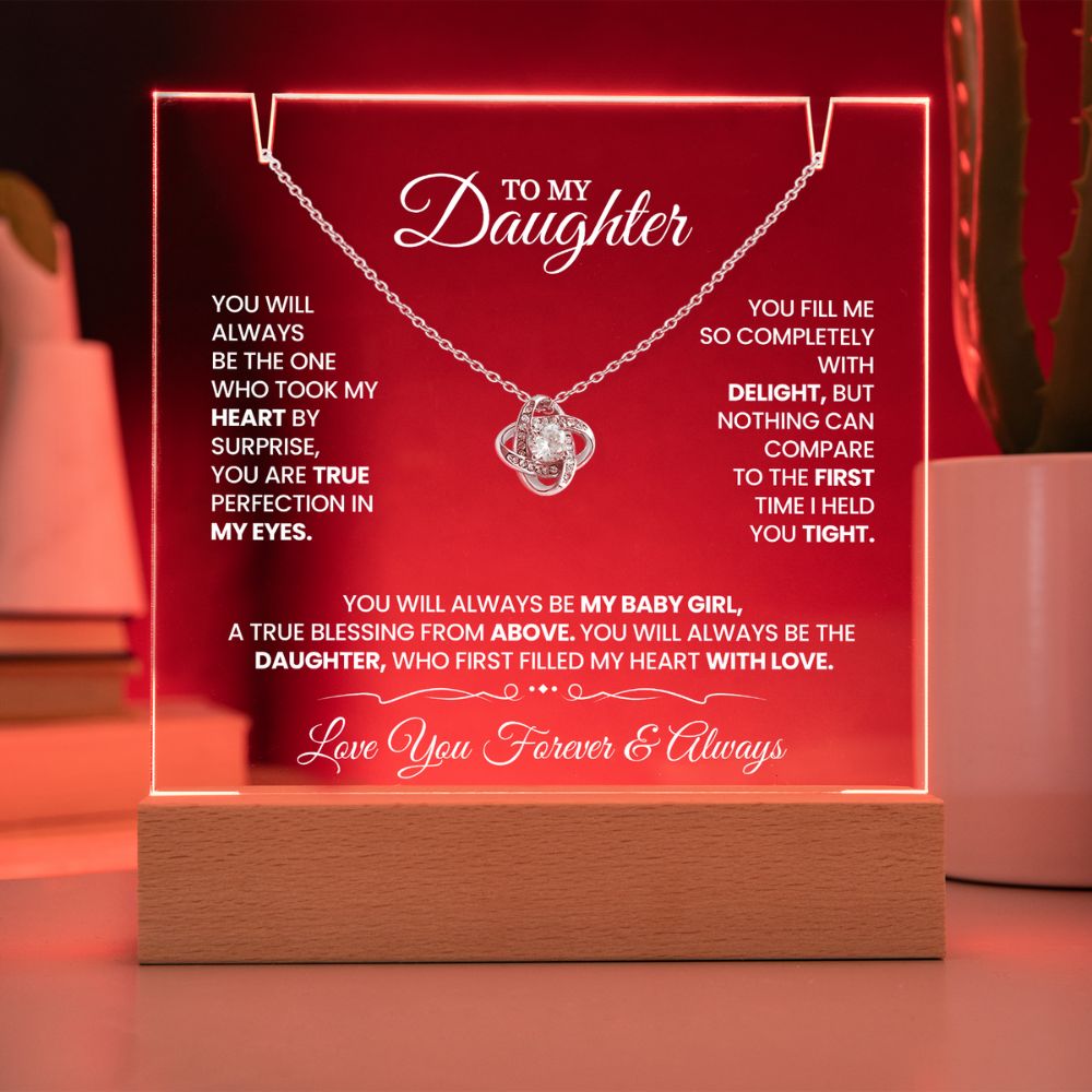 Unique Gift for Daughter From Parents "Love You Forever & Always" White Acrylic Plaque