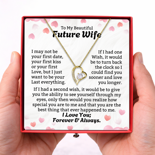 To My Future Wife Necklace With Luxury 10 Roses Box.