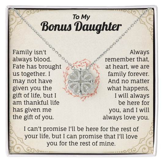 To My Bonus Daughter Magnetic Hearts Necklace.