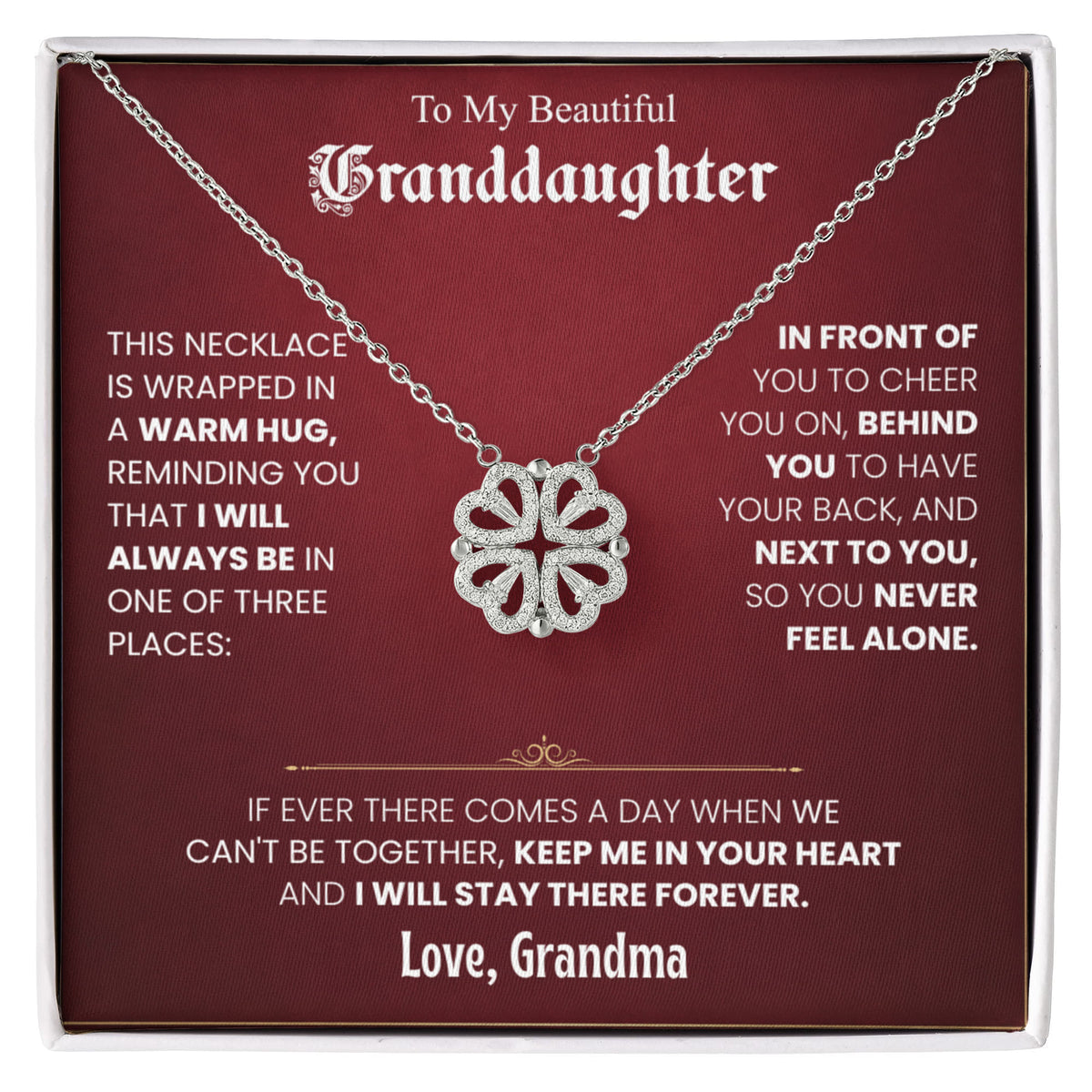 To My Beautiful Granddaughter Necklace Set from Grandma.