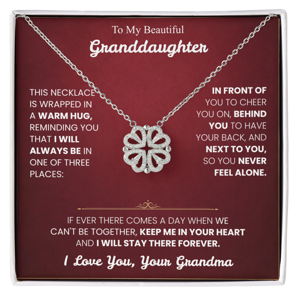 To My Beautiful Granddaughter Necklace Set from Grandma.