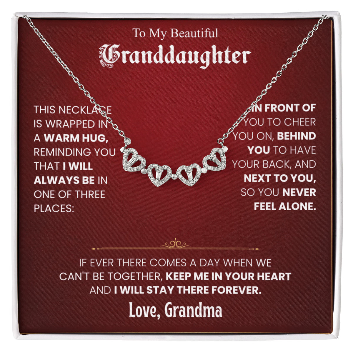 To My Beautiful Granddaughter Necklace Set from Grandma.